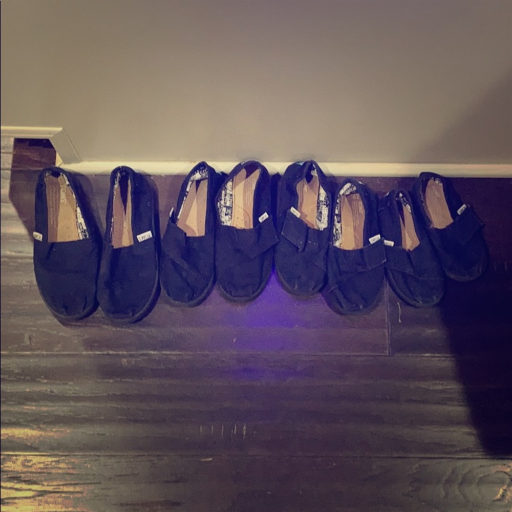 Tom’s shoes:  Youth 13, Toddler 11, T10 and T7